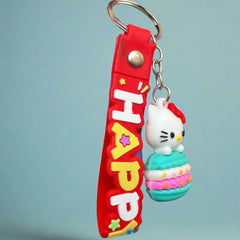 Hello Kitty Keychain - PVC Rubber Keychain with Strap - Project M Shop