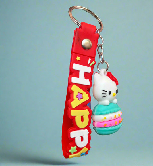 Hello Kitty Keychain - PVC Rubber Keychain with Strap - Project M Shop