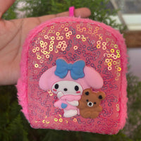 My Melody Fluffy Coin Purse Keychain – Mini Wallet Charm