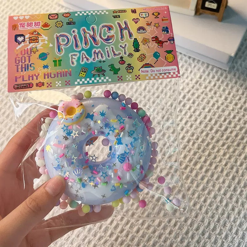 Donut Squishy Toy - Set of 3 | Sparkle Stress Relief Squishies - photo 7