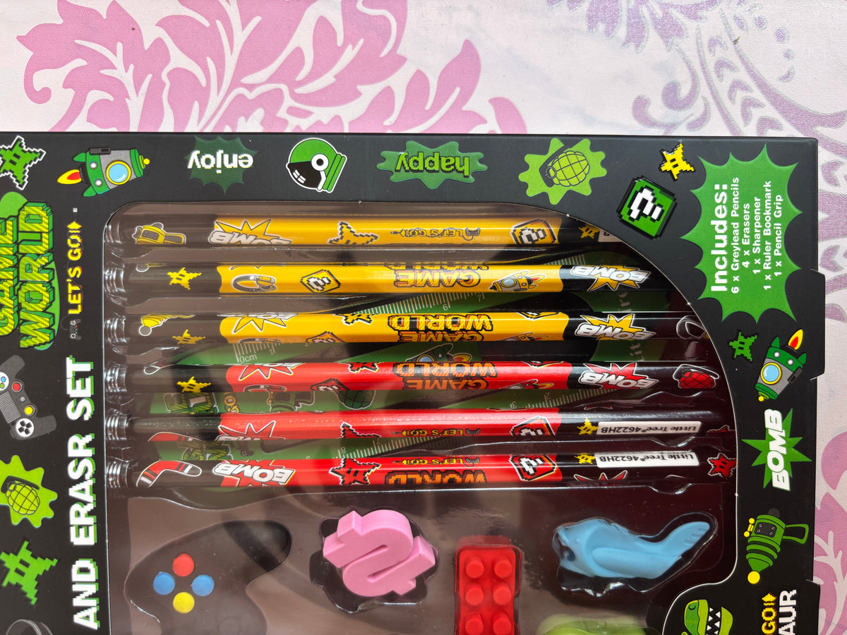 Game World Stationery Set – 13 PCs Gaming-Themed School Kit