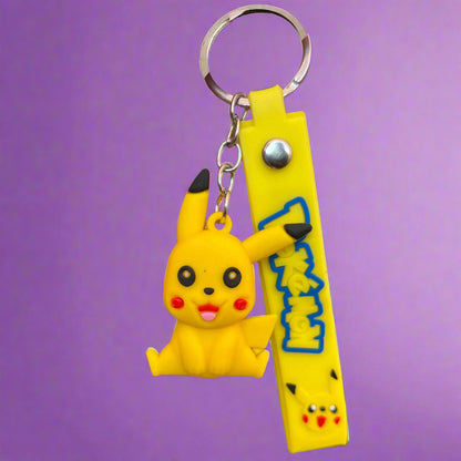 Jumping Pikachu Keychain PVC Rubber with Strap - Project M Shop
