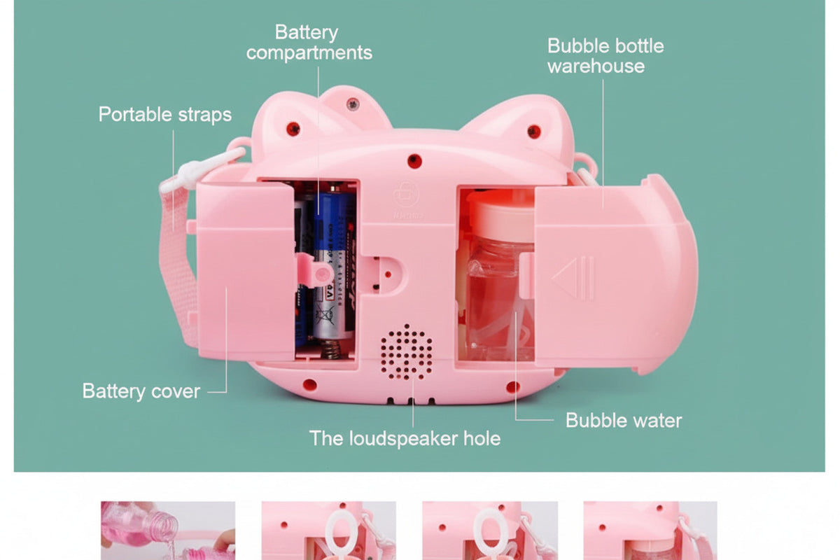 Hello Kitty Bubble Camera Toy with Light and Music for Kids