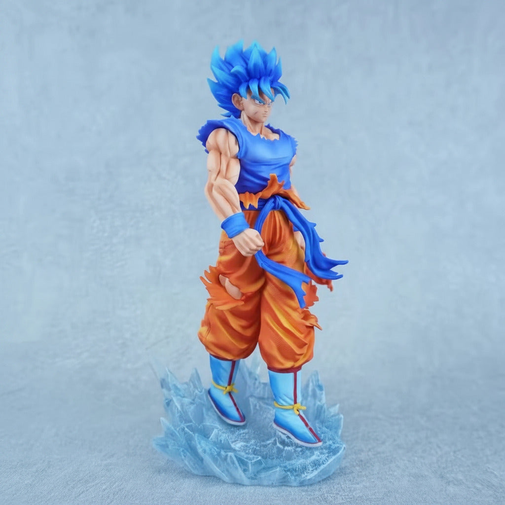 Dragon Ball Z DBZ Goku Dual Head LED Blue PVC Anime Figure For showpiece or decoration