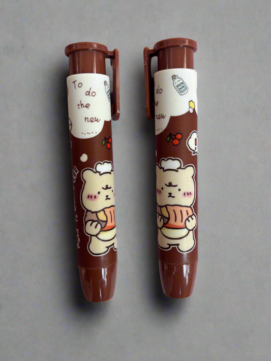 Cute bear brown color pen eraser- combo of 2 - Project M Shop