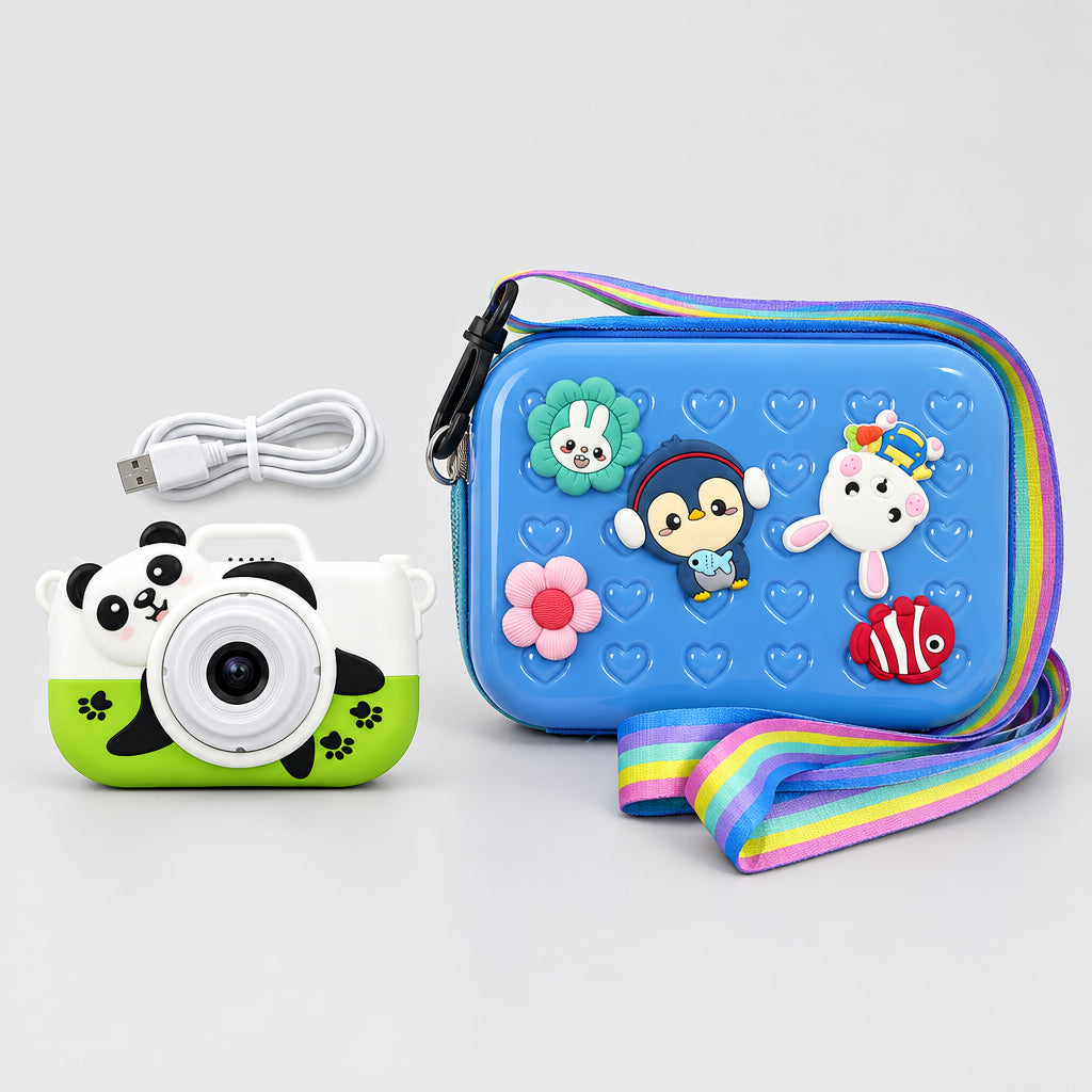 Cartoon Charm Sling Bag + Dual Lens 40MP Kids Camera Combo - photo 13