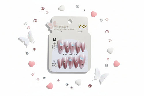 Beautiful Butterfly Charm Press On Nails - M Size - Project M Shop