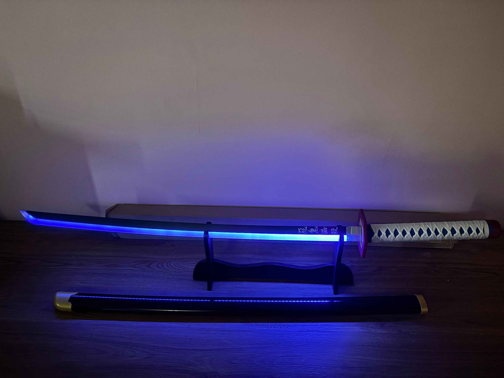 Tomioka Giyuu Blue LED Katana – Blue Demon Slayer-Inspired Glowing Sword