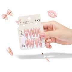 Rose & Hairclip Charm Long Press-On Nails - Size S - Project M Shop