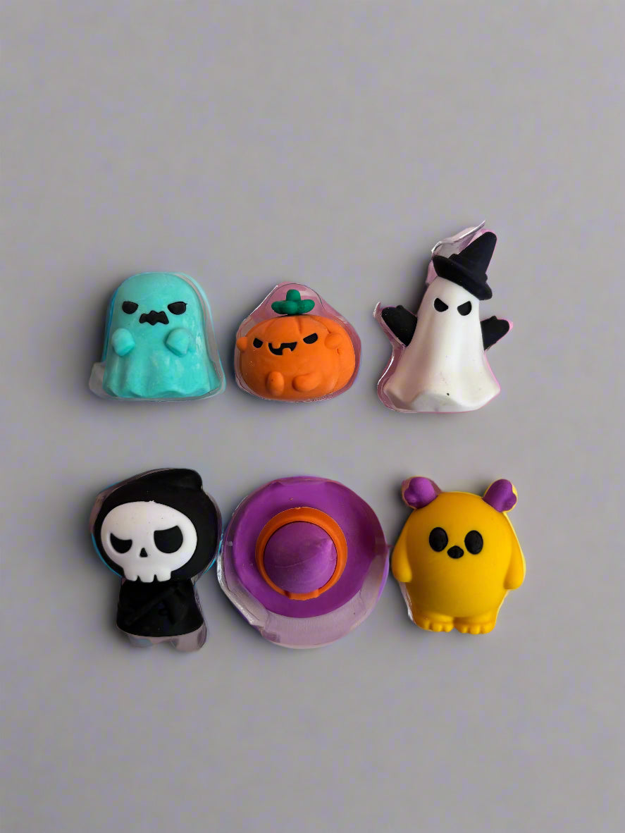 Halloween Ghost Eraser Set – 6 PCs Spooky School Supplies