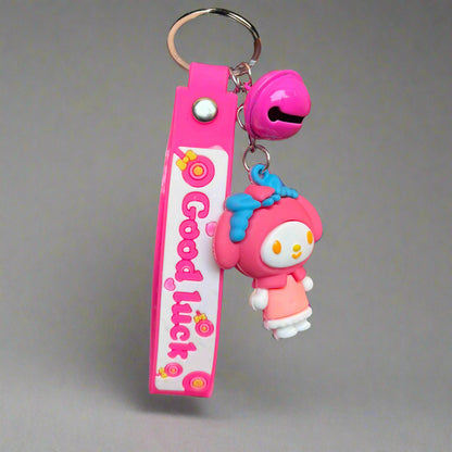 My Melody Keychain with Bell - PVC Rubber Keychain - Project M Shop