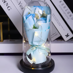 Artificial Soap Rose Acrylic Dome Glass For Valentine's day or Gifting - Project M Shop