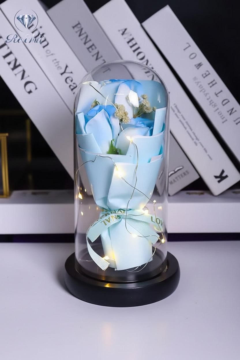 Artificial Soap Rose Acrylic Dome Glass For Valentine's day or Gifting - Project M Shop