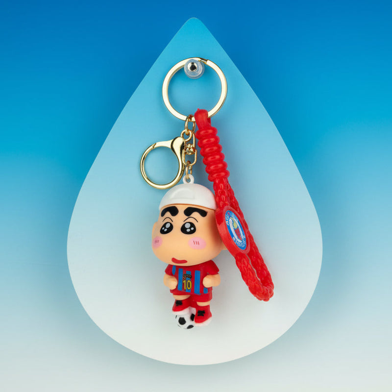 Shin-chan Football Keychain in Red Jersey - Premium PVC Quality - Project M Shop