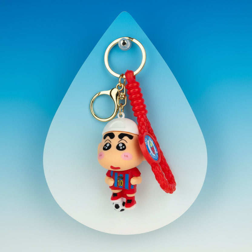 Shin-chan Football Keychain in Red Jersey - Premium PVC Quality - Project M Shop