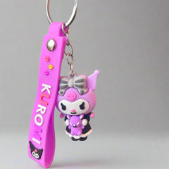 Kuromi Keychain PVC Rubber Bohemian Style with Strap - Project M Shop