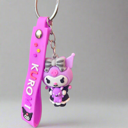 Kuromi Keychain PVC Rubber Bohemian Style with Strap - Project M Shop