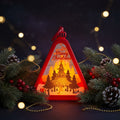 Christmas Tree Triangle Shaped Lantern LED Light For Decoration - For Indoor Use (Red) - Project M Shop
