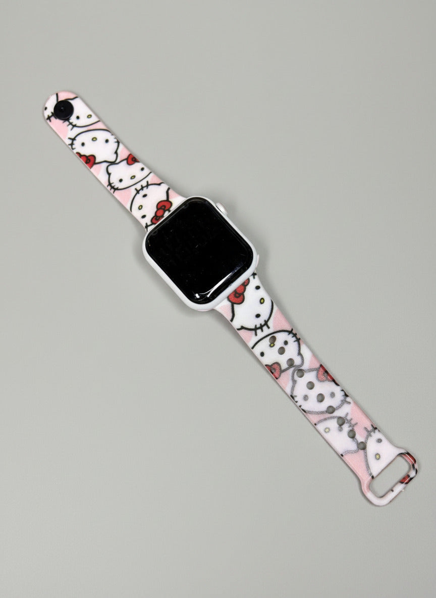 (set of 2) Kids Cartoon Digital Watch Featuring Hello Kitty, Duck, and Astronaut Designs