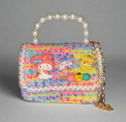 Children's Pearl Hand Sling Bag with Sanrio Cartoon and Free Keychain - Project M Shop