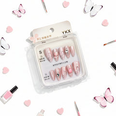 White Flower Charms Cute Press-On Nails - Size S - Project M Shop