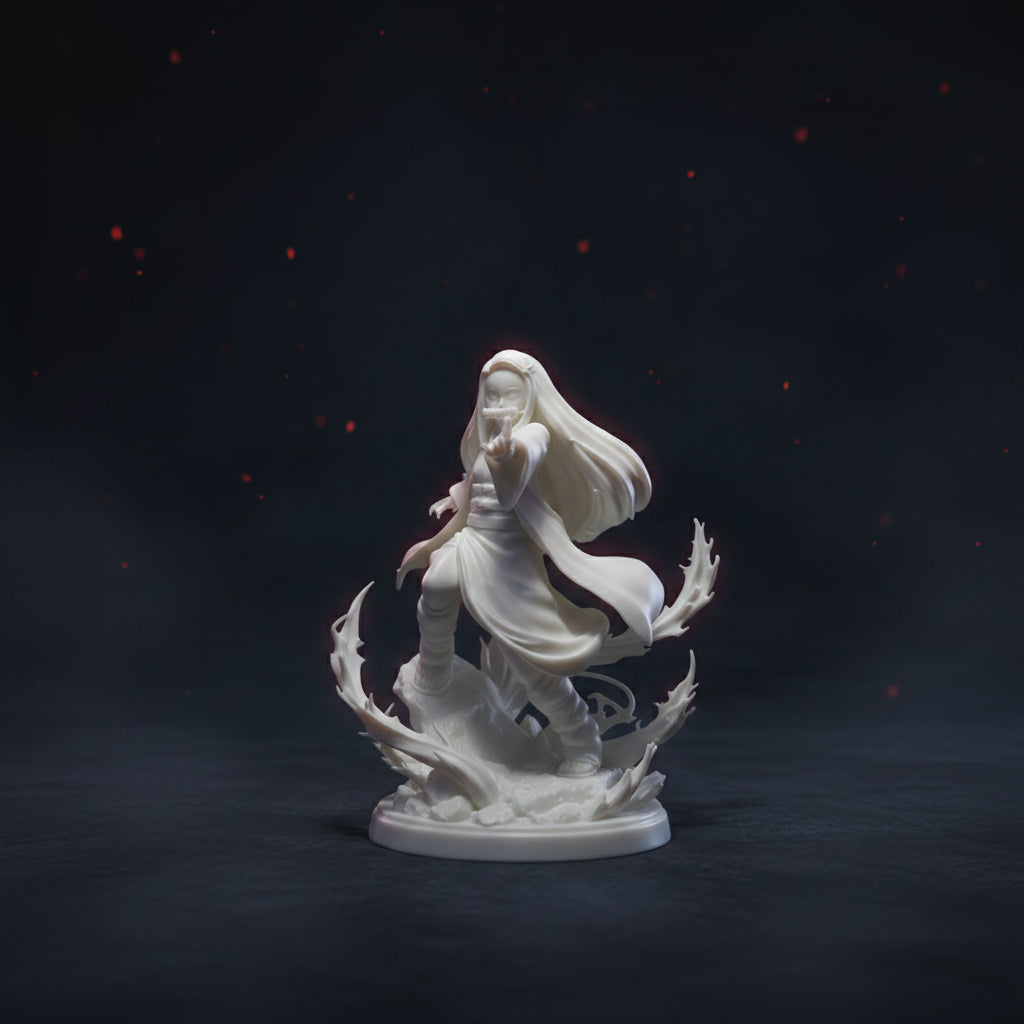 Nezuko kamado DIY White Color Figure - Paint by yourself