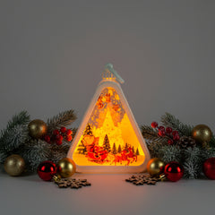 Christmas Triangle Shaped Lantern LED Light For Decoration - For Indoor Use (White) - Project M Shop