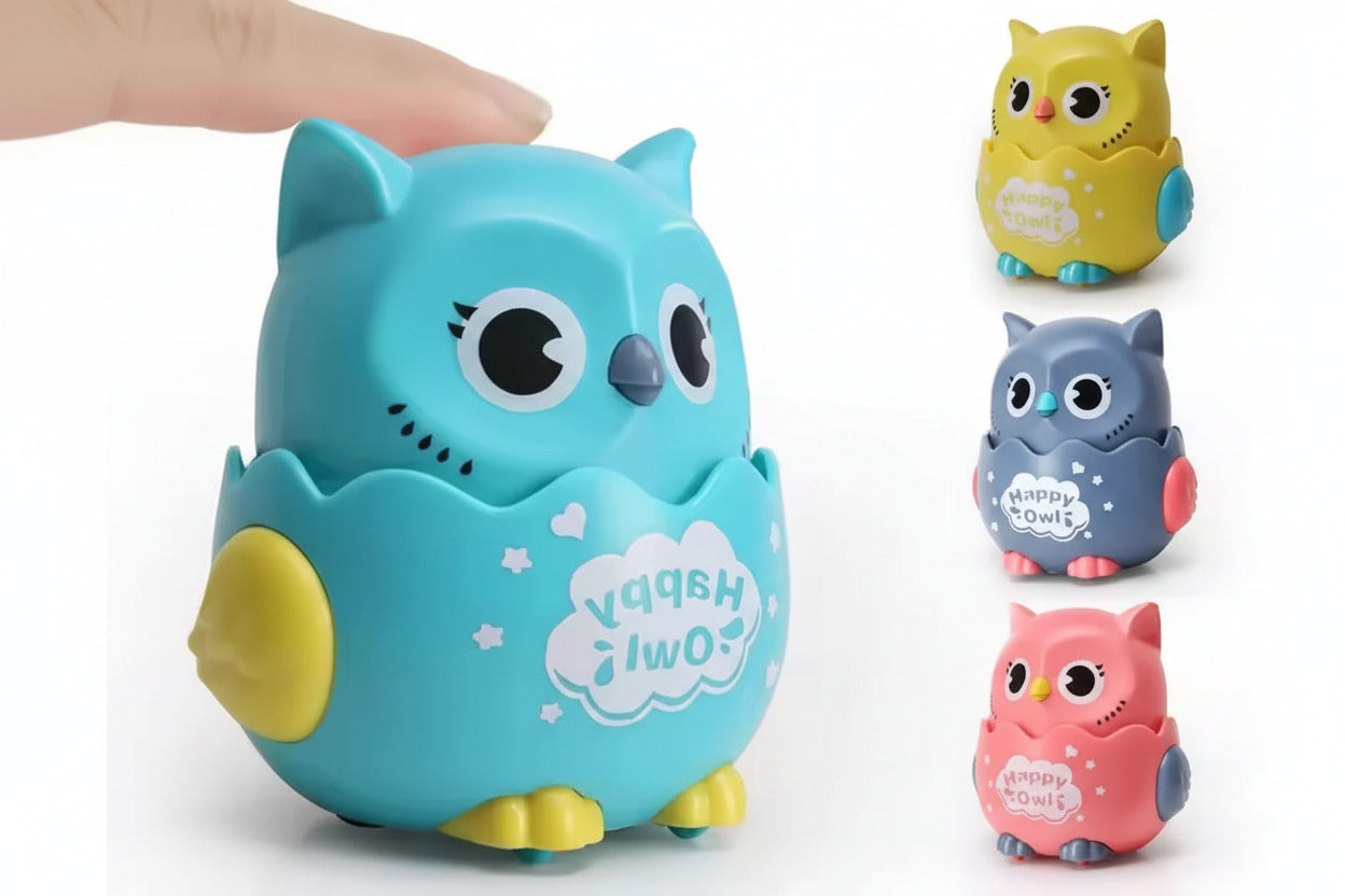 Pet Interactive Press To Slide Owls Toy - Colorful Interactive Pet Owl Toy