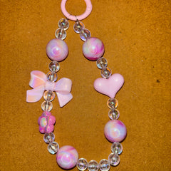 Pink Hair Tie & Heart Phone/bag charm - Project M Shop