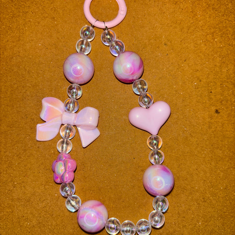 Pink Hair Tie & Heart Phone/bag charm - Project M Shop