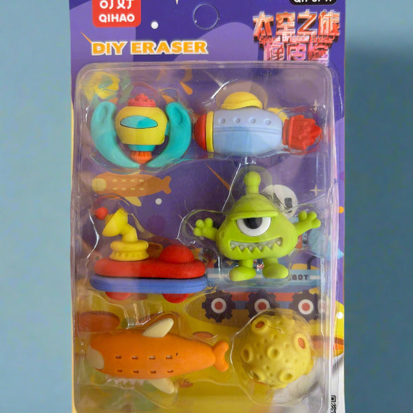 Space Theme Eraser Set For Kids - 6 Pieces - Project M Shop
