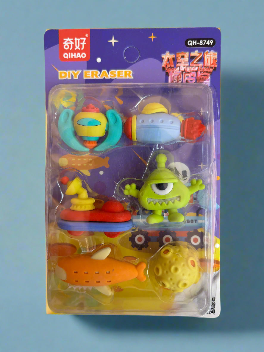 Space Theme Eraser Set For Kids - 6 Pieces - Project M Shop