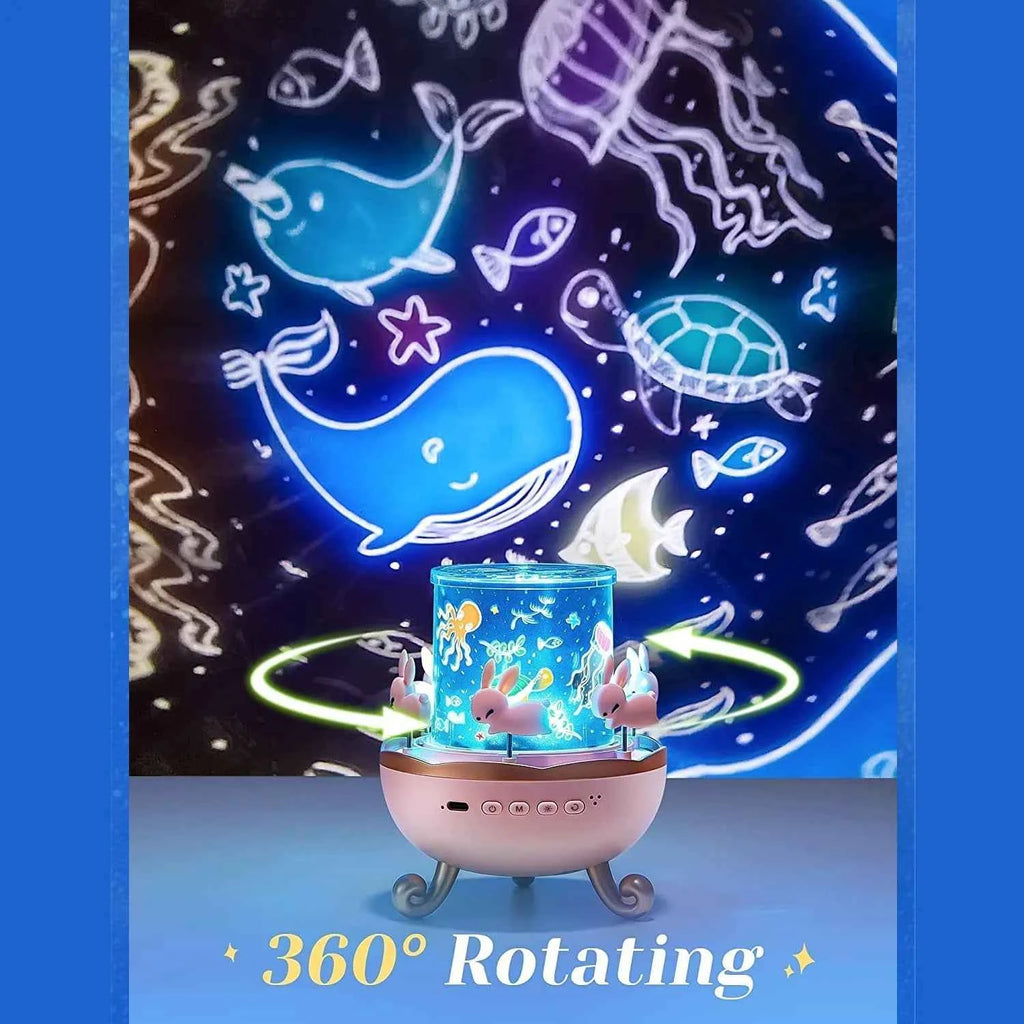 Bunny Carousel Night Lamp - Rotating LED Night Light - Project M Shop