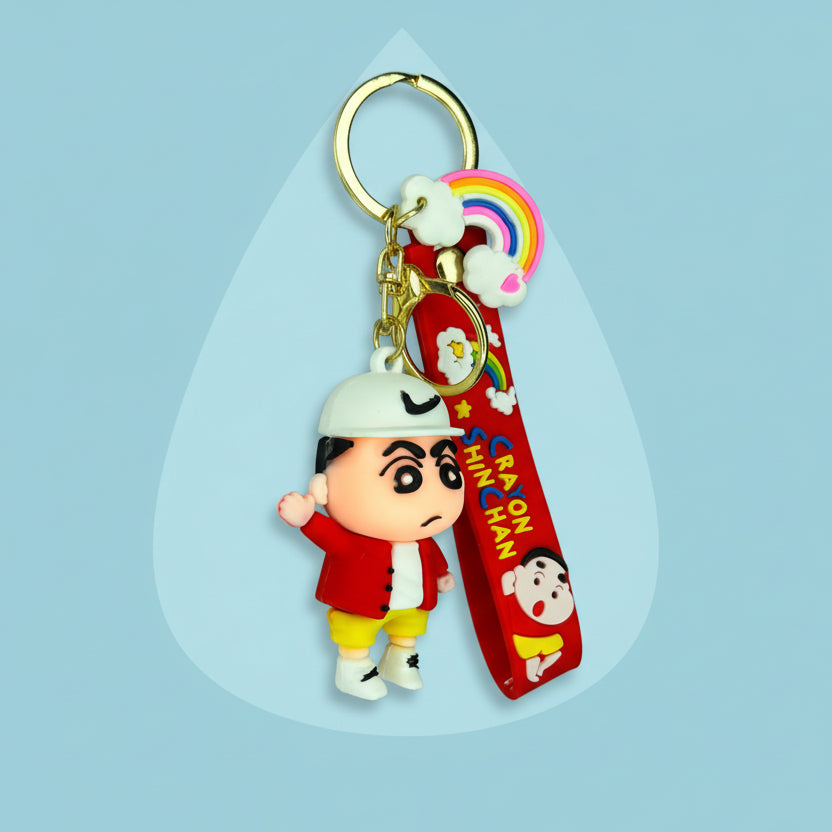 Shin-chan PVC Keychain with White Cap & Red Jacket - Premium Quality - Project M Shop