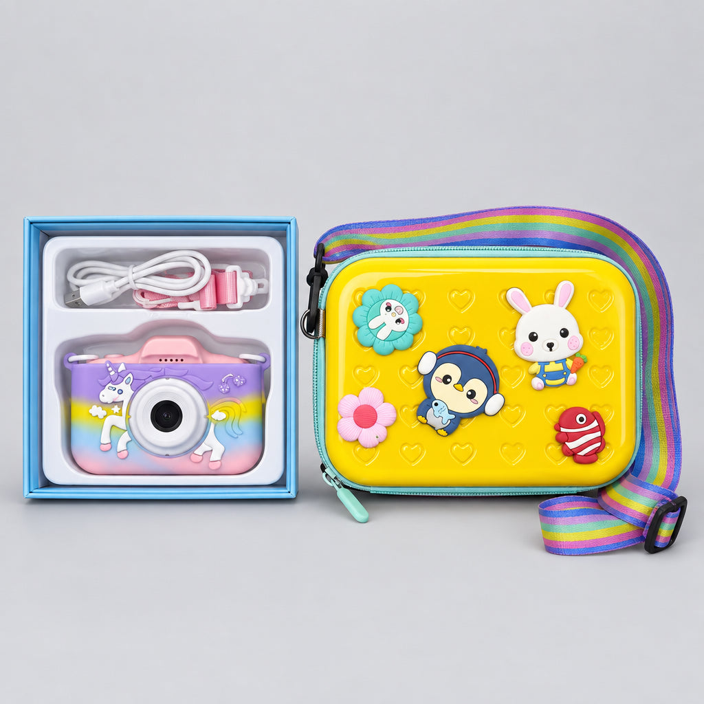 Cartoon Charm Sling Bag + Dual Lens 40MP Kids Camera Combo - photo 1