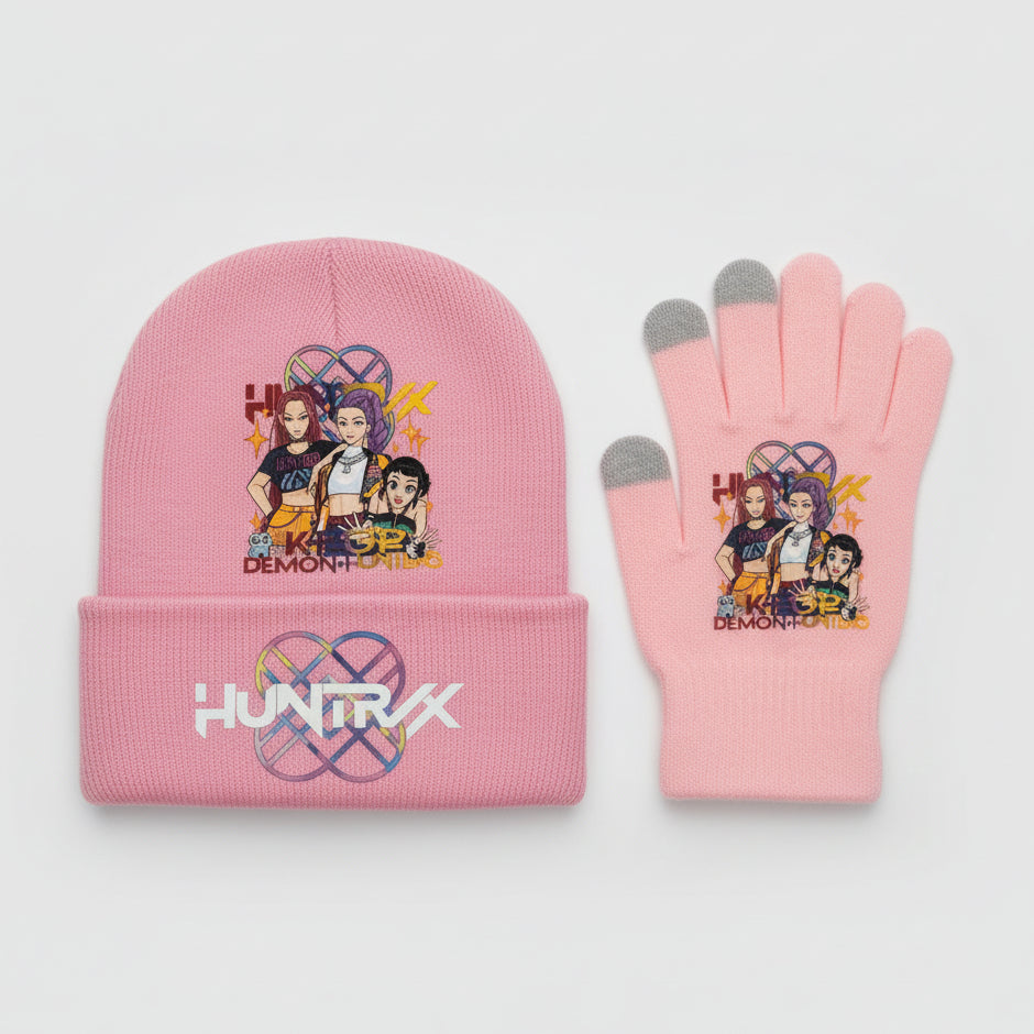K-Pop Demon Hunter Huntrx Bennie and Gloves Winter Accessories Combo (Bennie + Gloves) - photo 5