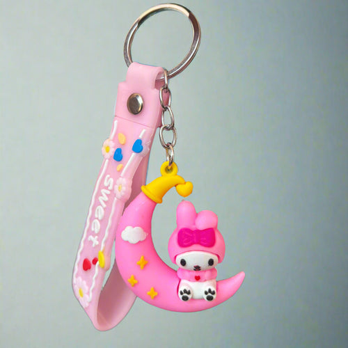 My Melody on Moon PVC Keychain – Sweet Dreams Charm