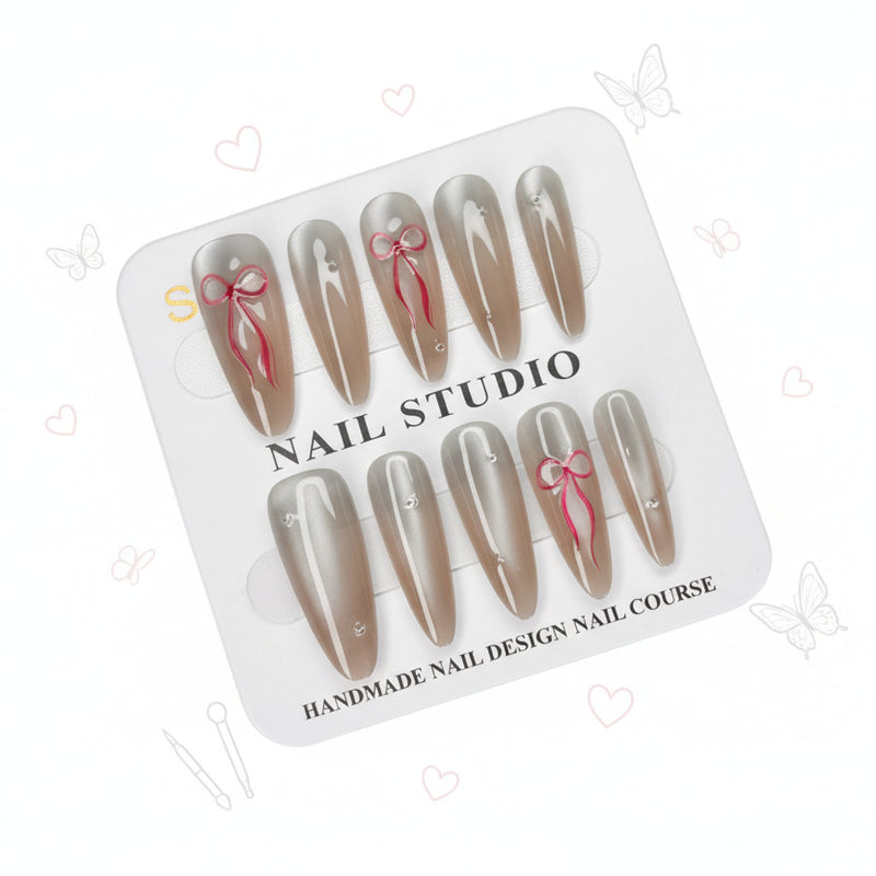 Beautiful Hair Accesories Printed Press-On Nails - Size S - Project M Shop