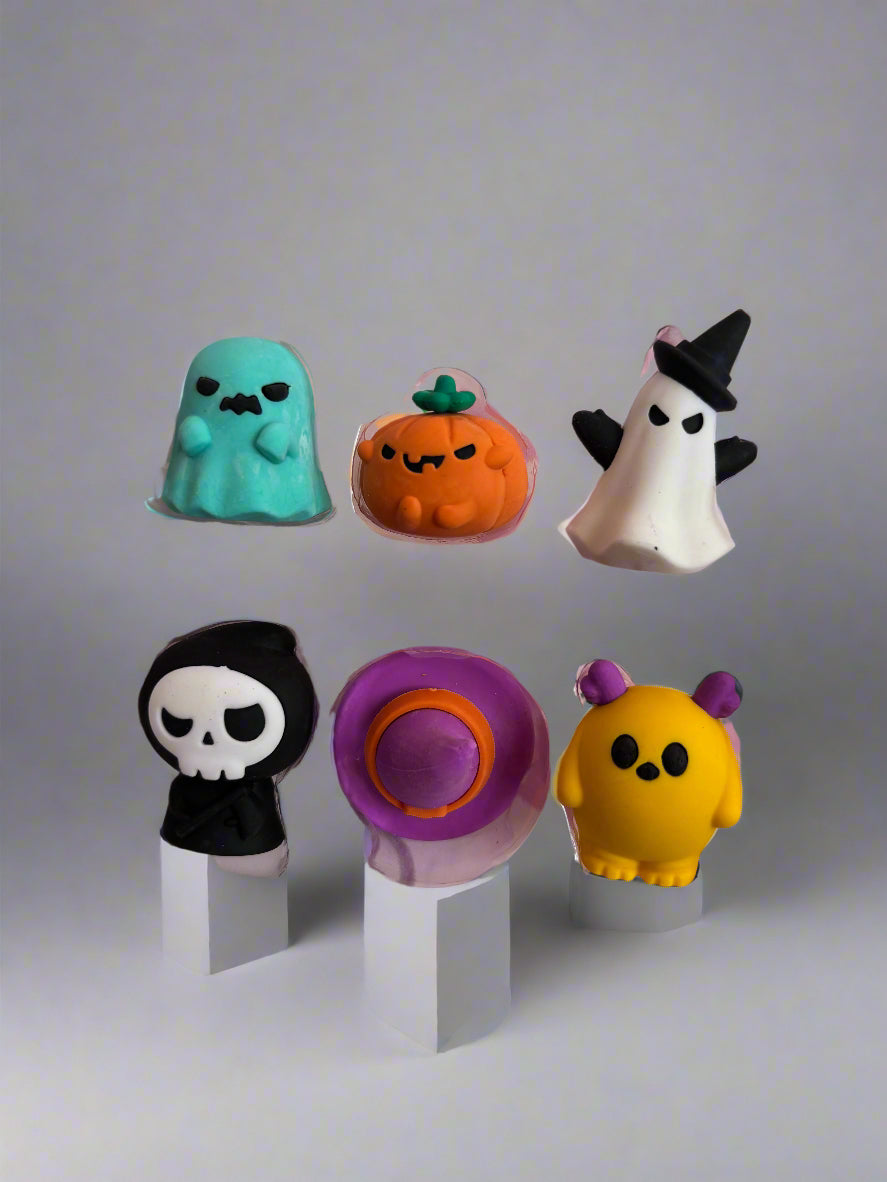 Halloween Ghost Eraser Set – 6 PCs Spooky School Supplies