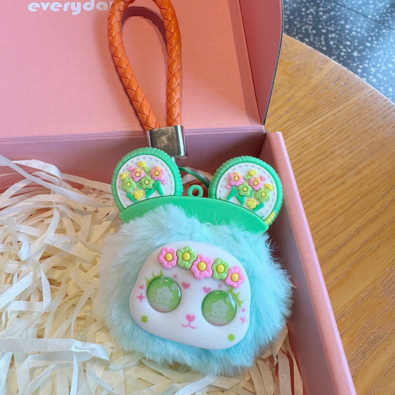 Soft Bear Plush Pendant - Cute Faux Fur Ball Dolls Charm in Random Design/Color