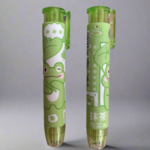 Green frog cartoon style pen eraser - combo of 2 - Project M Shop