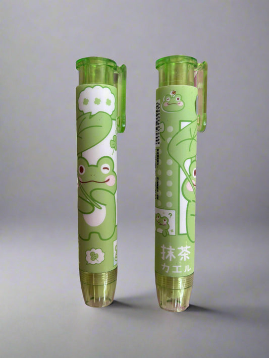 Green frog cartoon style pen eraser - combo of 2 - Project M Shop