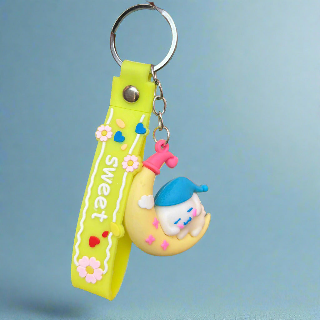 Cinnamoroll Moon PVC Keychain – Dreamy Sanrio Charm