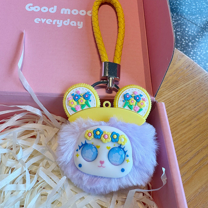 Soft Bear Plush Pendant - Cute Faux Fur Ball Dolls Charm in Random Design/Color