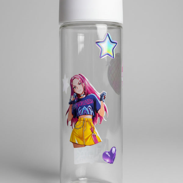 K-Pop Huntrx Glass Bottle 450 ML - Stylish K-Pop Glass Bottle for Fans - Project M Shop