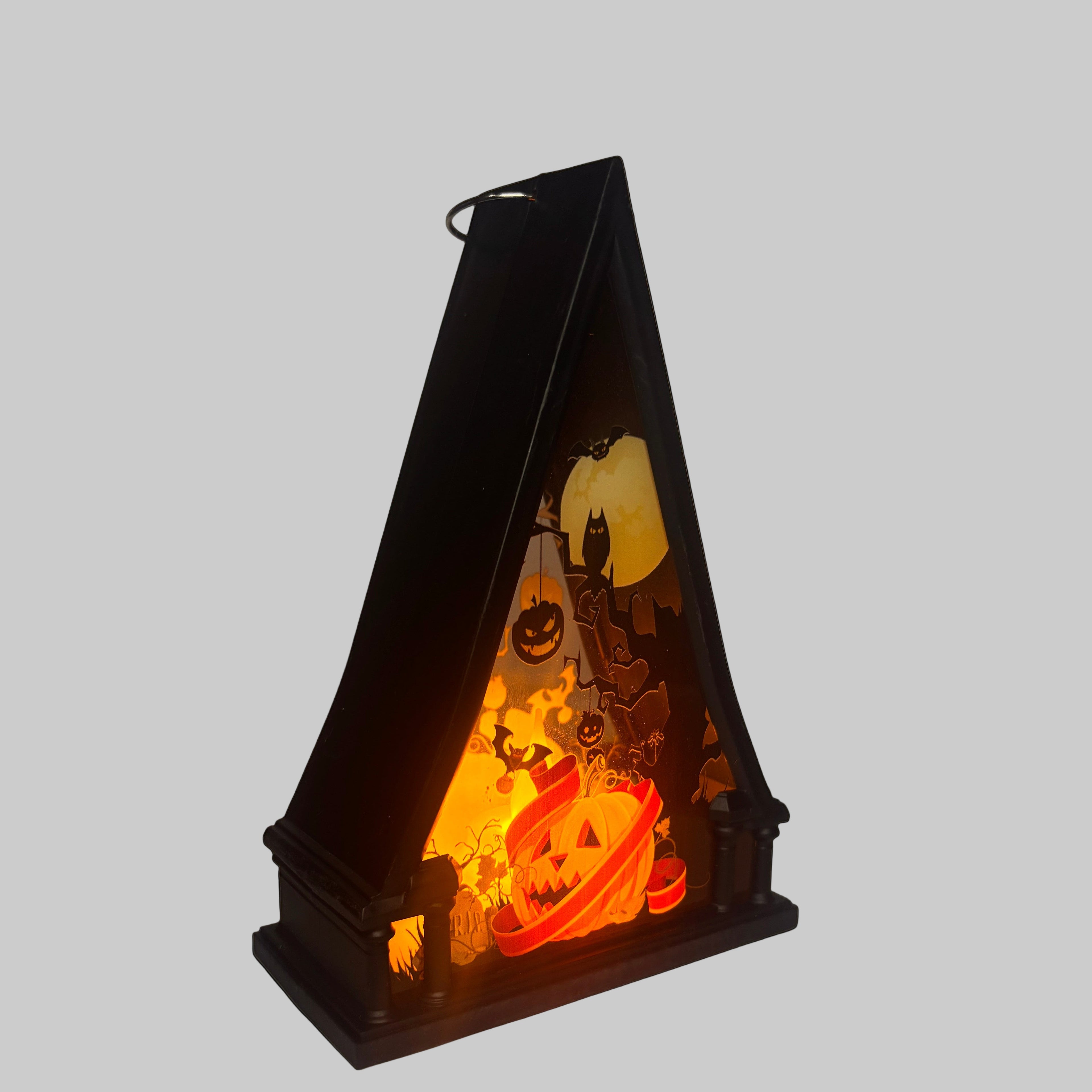 Halloween Pumpkin Tringle Shaped Lantern LED Light For Decoration - For Indoor Use - Project M Shop
