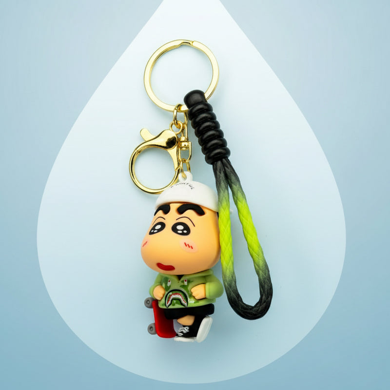 Shin-chan PVC Keychain with White Cap & Sweatshirt - Premium Quality - Project M Shop