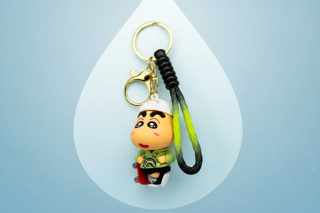 Shin-chan PVC Keychain with White Cap & Sweatshirt - Premium Quality - Project M Shop