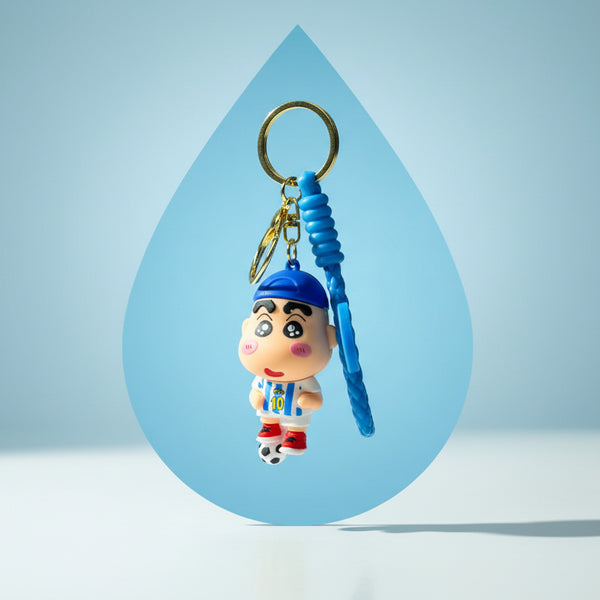Blue Cap Shin-chan Football Keychain - Premium PVC Keychain - Project M Shop