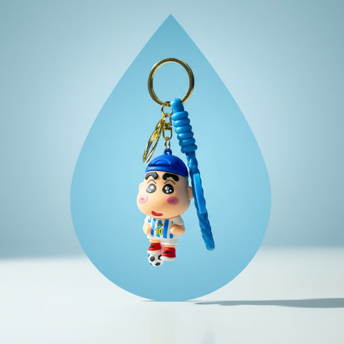 Blue Cap Shin-chan Football Keychain - Premium PVC Keychain - Project M Shop